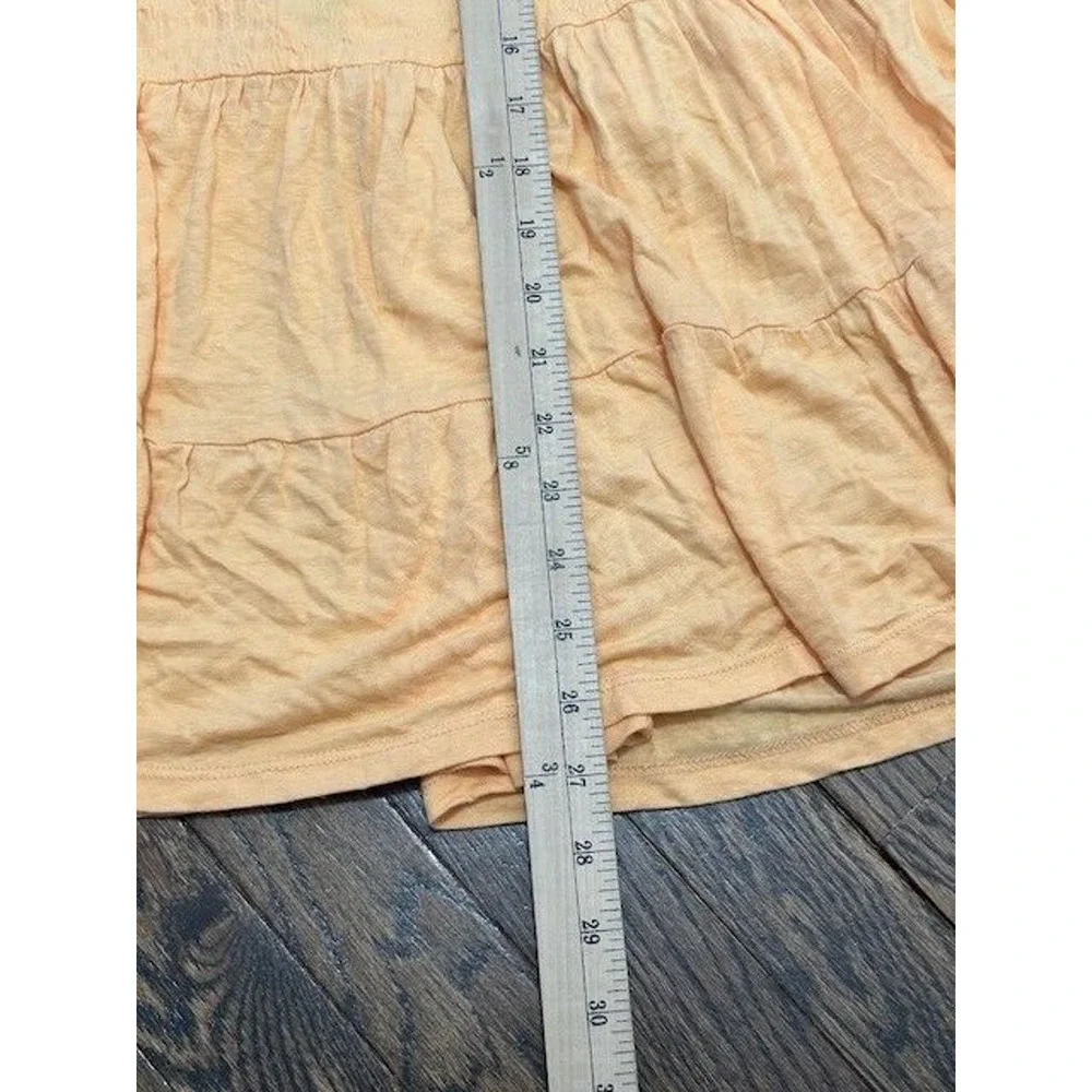 Free People Right On Time Tunic Tank Top High Neck Open Tie Back Orange‎ Small